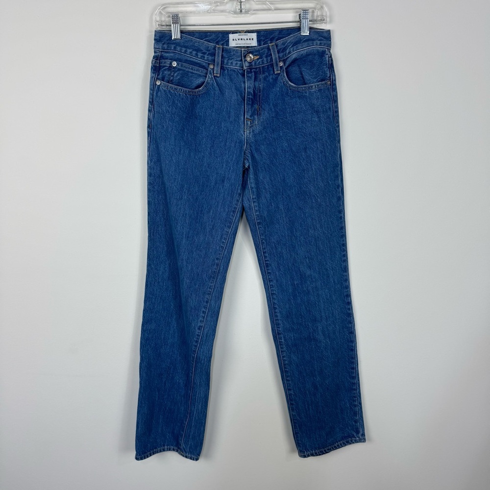 SLVRLAKE Remy 100% Cotton Relaxed Straight Leg Denim Jeans Casual